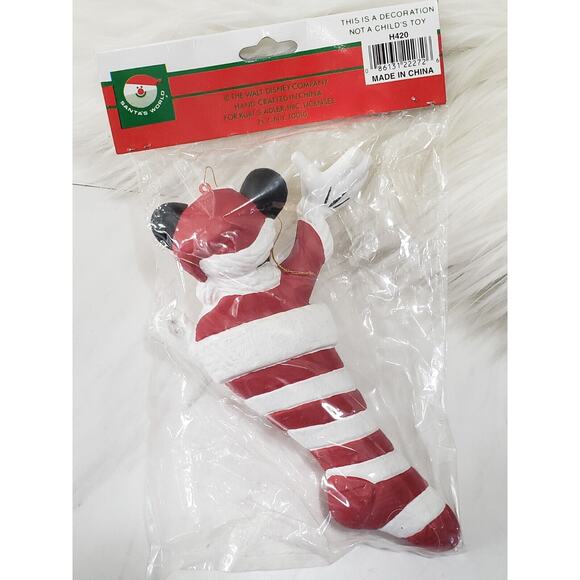 Vintage Mickey Unlimited Disney Kurt Adler Mickey Red/White Stocking Ornament‎ - Picture 4 of 5
